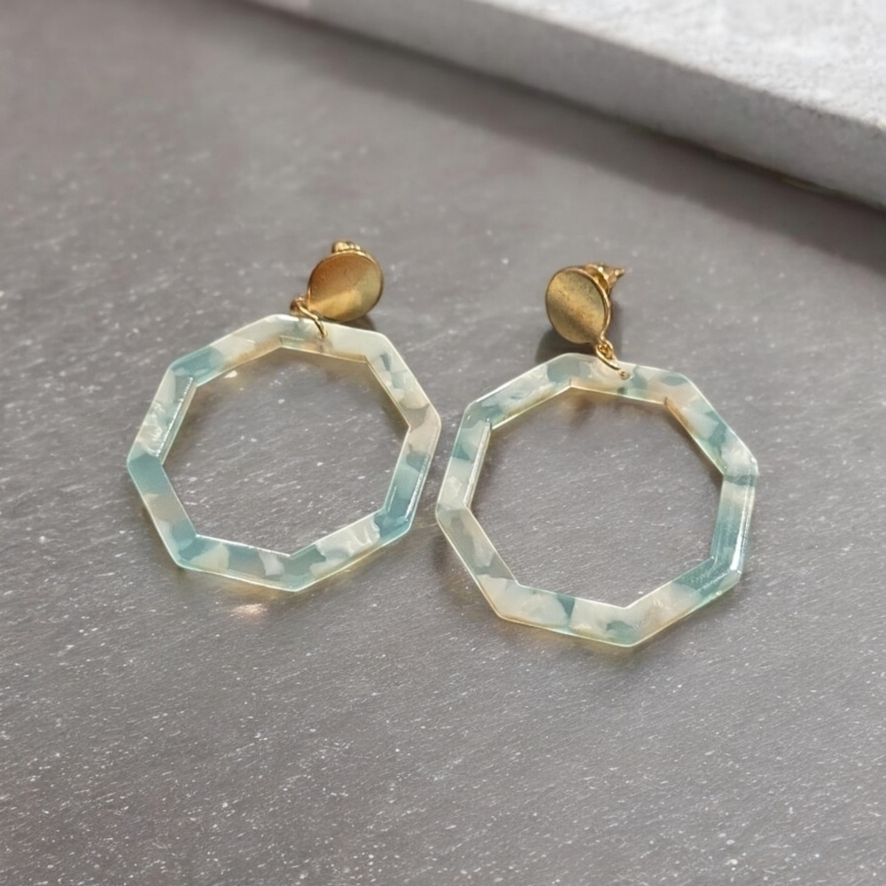 Colorful Acrylic Drop Dangle Earrings - Picture 1 of 2